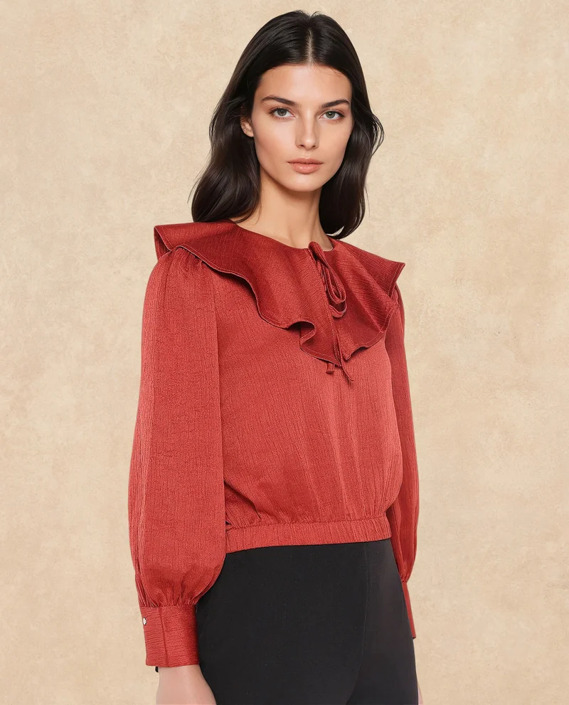 Rareism Women's Ruffle Detailed  Crop  Top