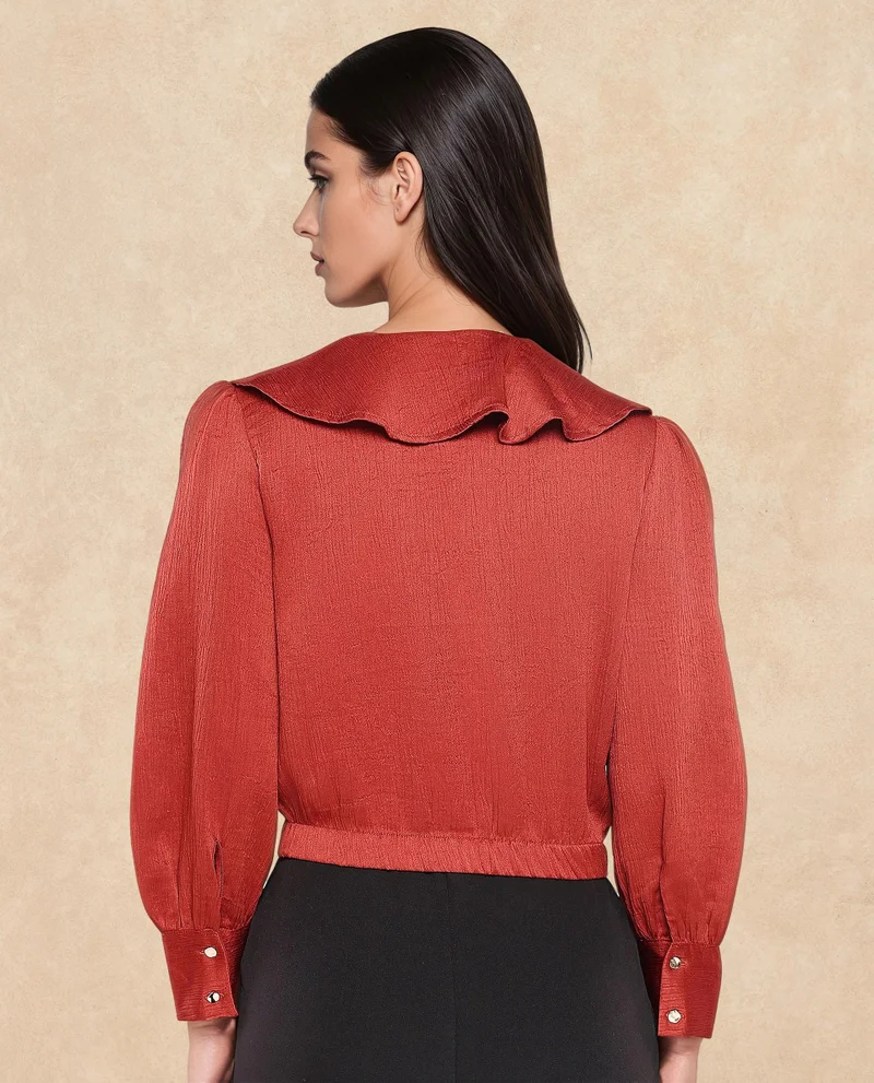 Rareism Women's Ruffle Detailed  Crop  Top