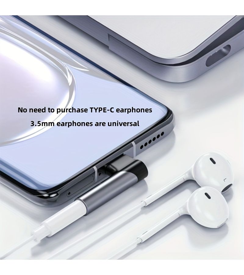USB C to 3 5mm Audio Adapter Type C Aux Headphone Jack DAC Stereo Microphone Gray - Image 5