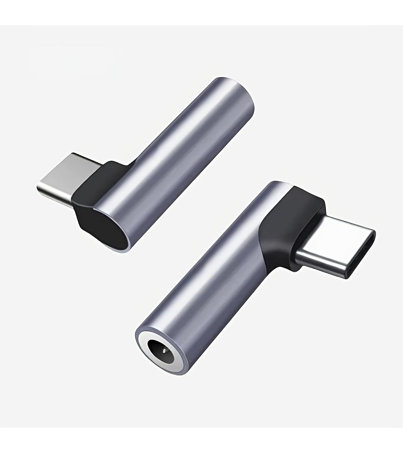 USB C to 3 5mm Audio Adapter Type C Aux Headphone Jack DAC Stereo Microphone Gray - Image 1