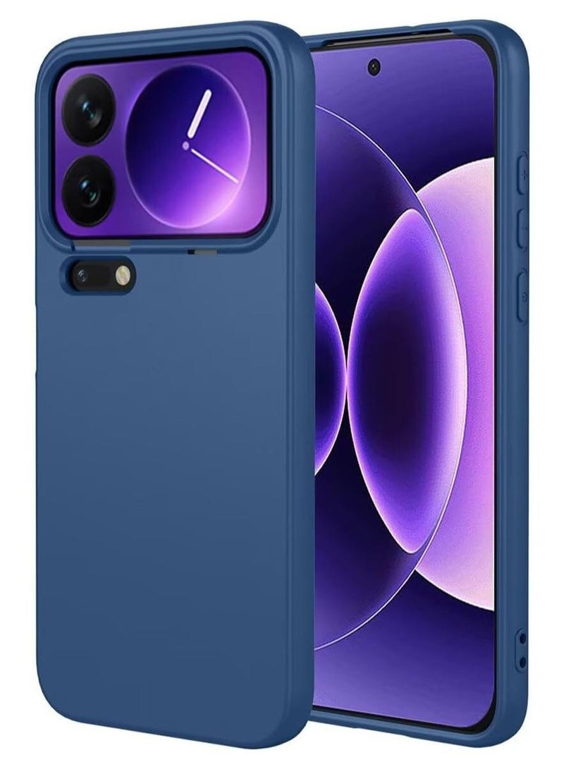 حافظة لهاتف شاومي 17 برو - حافظة سيليكون ناعمة TPU خفيفة الوزن تغطي الحماية بلمسة ناعمة حماية الكاميرا امتصاص الصدمات حافظة أنيقة متوافقة مع شاومي 17 برو باللون الأزرق