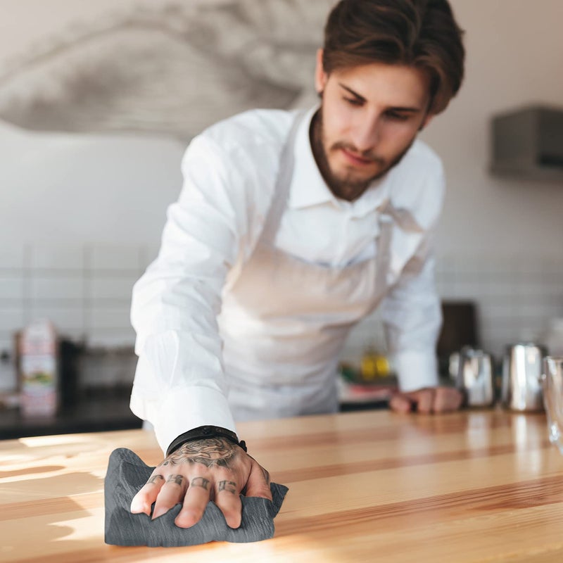 Utopia Kitchen منشفة مطبخ يوتوبيا رمادية فاتحة من القماش [6 عبوة - 28 × 28 بوصة] 100% قطن مناشف شاي للتنظيف والتجفيف - قماش مطبخ عالي الامتصاص - Image 2