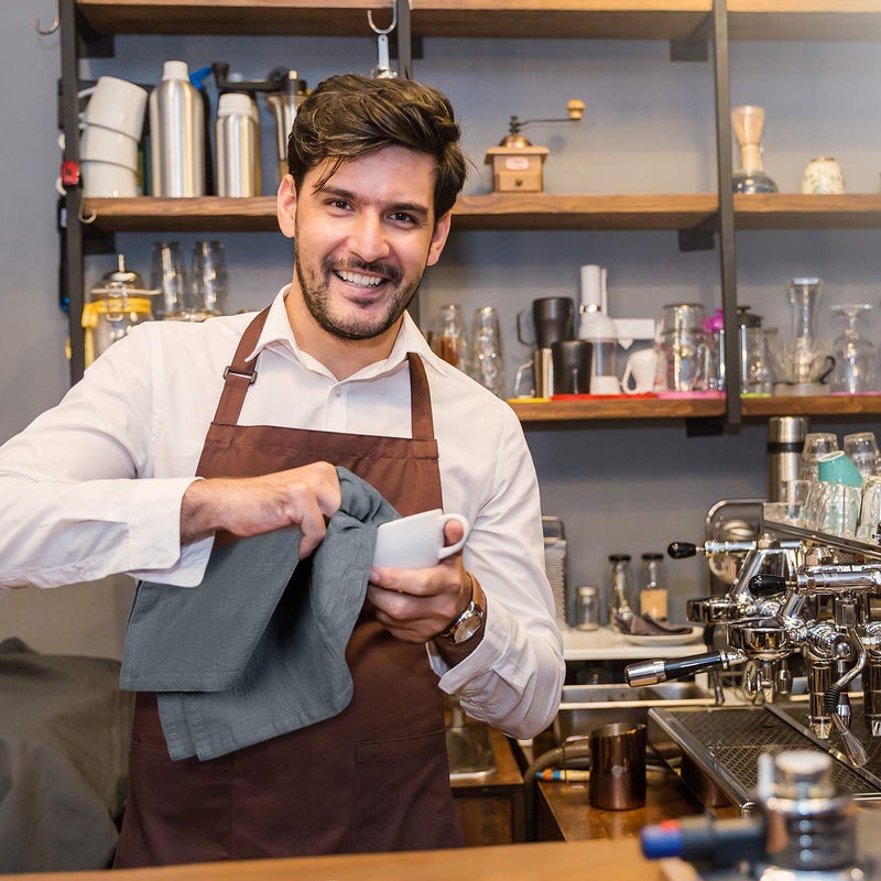 Utopia Kitchen منشفة مطبخ يوتوبيا رمادية فاتحة من القماش [6 عبوة - 28 × 28 بوصة] 100% قطن مناشف شاي للتنظيف والتجفيف - قماش مطبخ عالي الامتصاص - Image 4