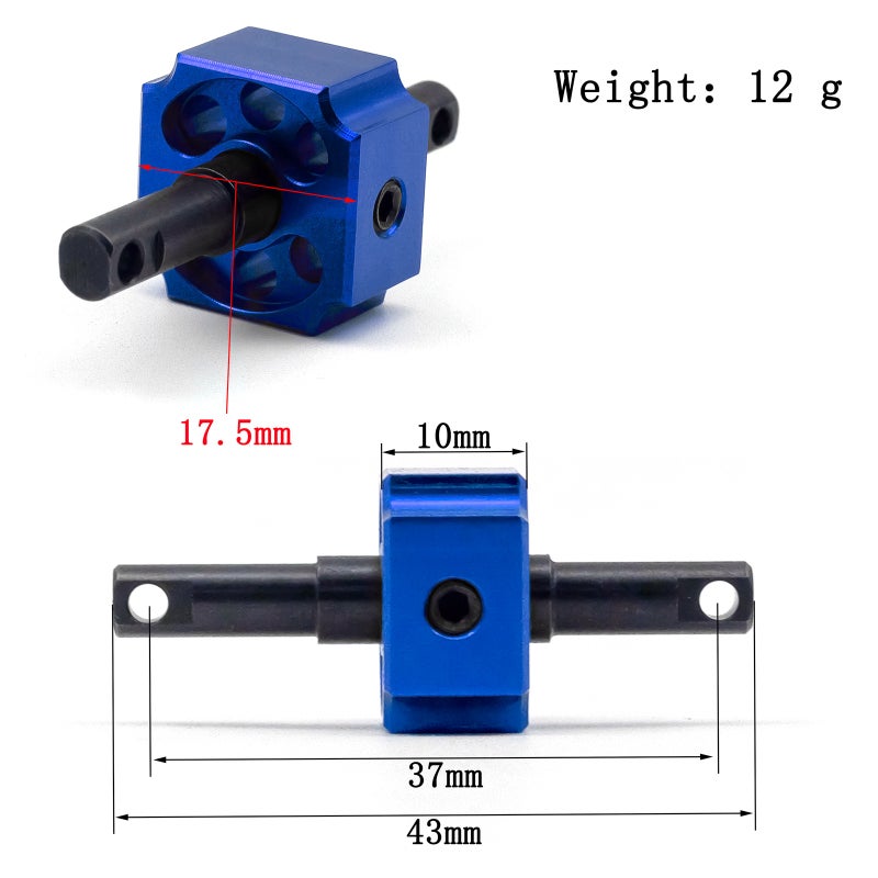 Differential Lock: Blue High-quality Durable Wear-resistant Part - Easy Install Upgrade Straight Shaft Axle for Remote Control Car Trax4 Slash 1967 C10 - Image 3