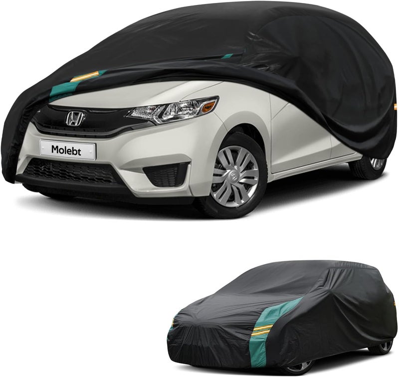 Molebt Hatchback Car Cover Waterproof All Weather for Automobiles, Universal Fit for Honda Fit, Ford Focus, Subaru Impreza, Toyota Matrix, VW Golf. Rain Winter Sun Protection. (Length: 164"-178") - Image 1