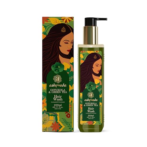 Ashpveda Gotu Kola and Green Tea Hair Wash Shampoo - Promotes Healthy, Silky-Smooth Hair - Natural Ingredients For Dandruff & Frizz Control (200 ml) - Image 1