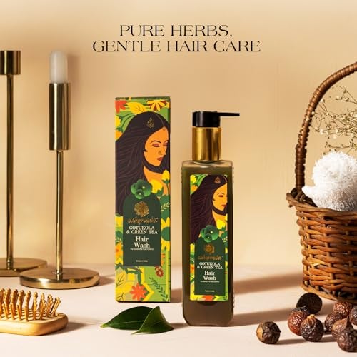Ashpveda Gotu Kola and Green Tea Hair Wash Shampoo - Promotes Healthy, Silky-Smooth Hair - Natural Ingredients For Dandruff & Frizz Control (200 ml) - Image 2