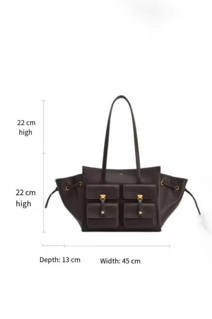 JW PEI Pocket Bag Linda Handheld Tote for Women - Large Capacity, Niche Design, Premium Feel in Deep Brown - Image 4