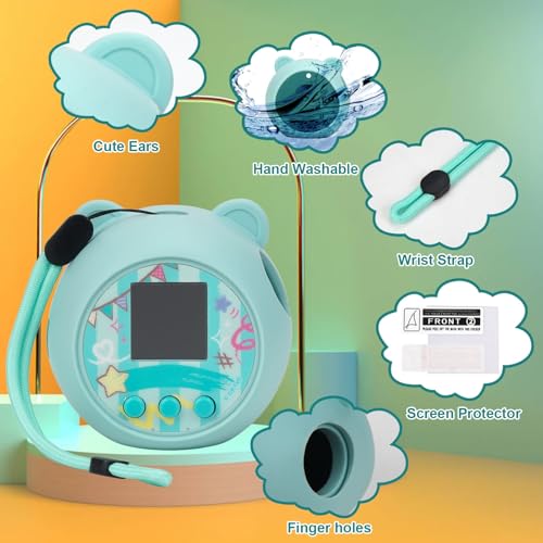 YouKnow Silicone Case Compatible with Punirunes Interactive Digital Toy, Protective Skin Sleeve for Punirunes Virtual Electronic Pets Accessories (Case Only) (Teal) - Image 3