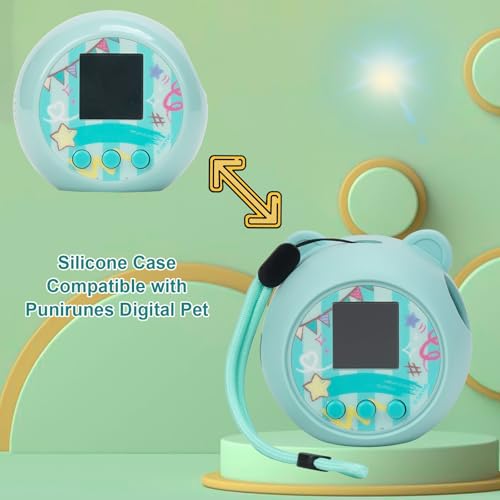 YouKnow Silicone Case Compatible with Punirunes Interactive Digital Toy, Protective Skin Sleeve for Punirunes Virtual Electronic Pets Accessories (Case Only) (Teal) - Image 4