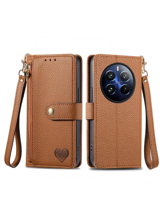 S-TOP Case For Realme 12 Pro Love Zipper Lanyard Leather Phone Case - Image 2