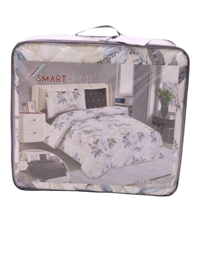 SMART HOME Comforter set, double-sided mattress consisting of 4 pieces, comforter 4 pieces, 100% microfiber, comforter size 180*230  bedsheet size is 160*200  - Image 2