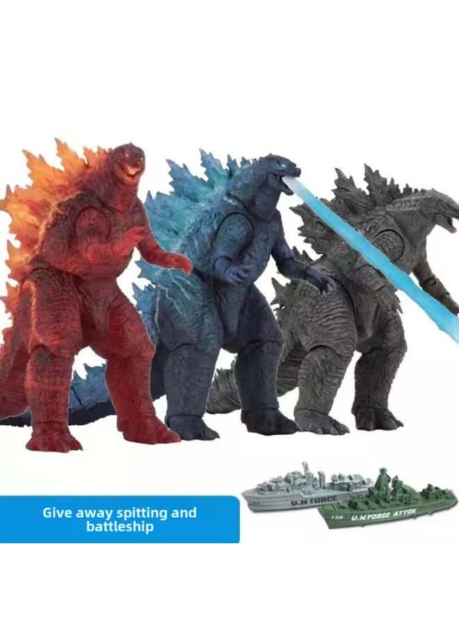 Wholesale/generation Of Nuclear Energy Injection Godzilla Red Lotus Movie Version Of The King Of Monsters Can Be Hand-made Model Toys-Color:Pink-backed Godzilla Breath Warship ]