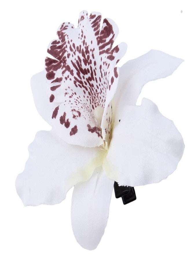 Erioctry 12Pcs Orchid Flower Hair Clips Multicolor Hawaiian Beach Flower Hair Pins Butterfly Orchid Alligator Slide Clips Wedding Party Bridal Hairclips Hair Accessories for Women Girls - Image 2