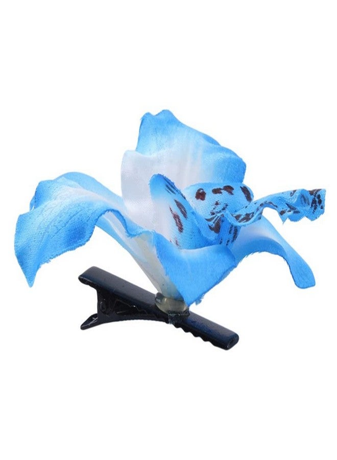 Erioctry 12Pcs Orchid Flower Hair Clips Multicolor Hawaiian Beach Flower Hair Pins Butterfly Orchid Alligator Slide Clips Wedding Party Bridal Hairclips Hair Accessories for Women Girls - Image 3