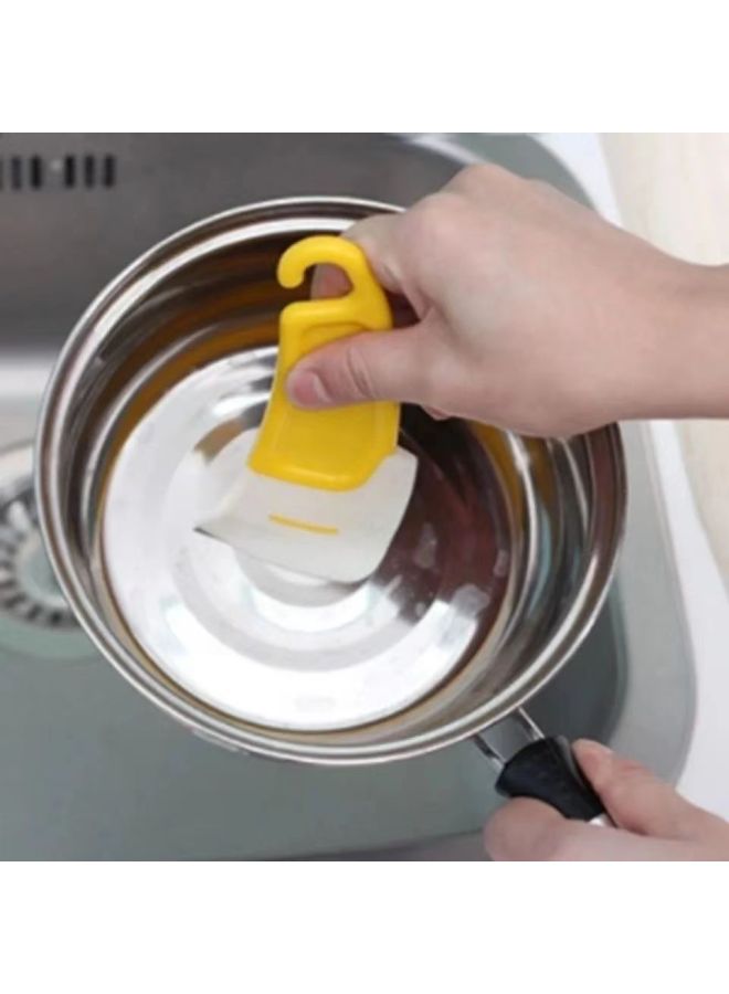 Silicone Scraper Pot Bottom Cleaning High Temperature Resistant Pan Scraper Washer Dishes Non-stick Pan Household Scraper Oil Stain Shovel-Specifications:Yellow + White (opp Bag) - Image 5