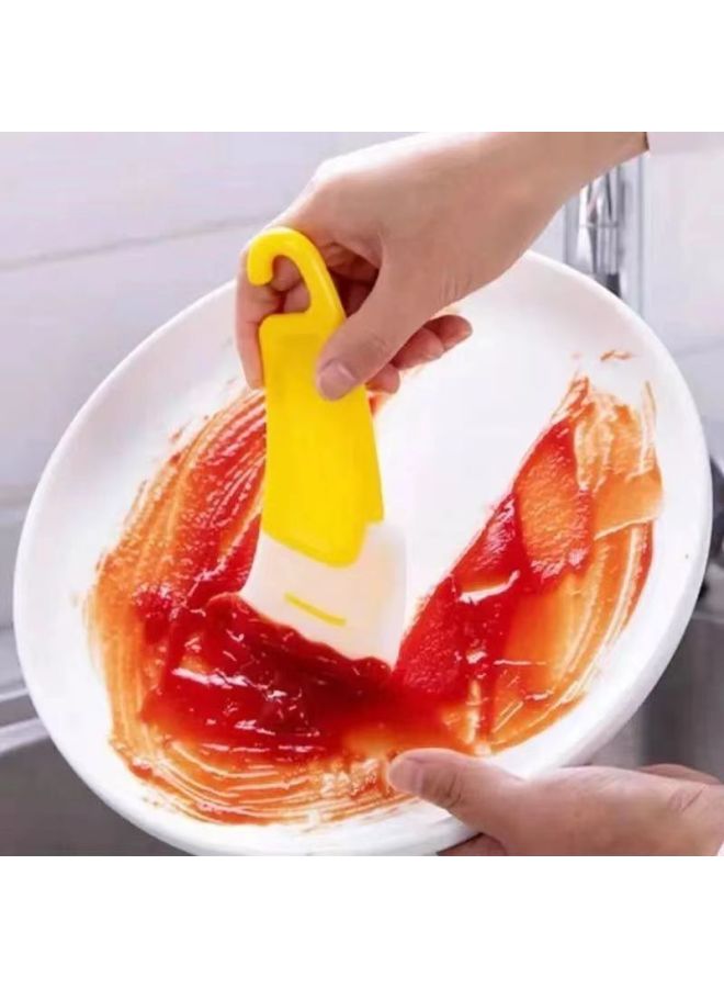 Silicone Scraper Pot Bottom Cleaning High Temperature Resistant Pan Scraper Washer Dishes Non-stick Pan Household Scraper Oil Stain Shovel-Specifications:Yellow + White (opp Bag) - Image 2