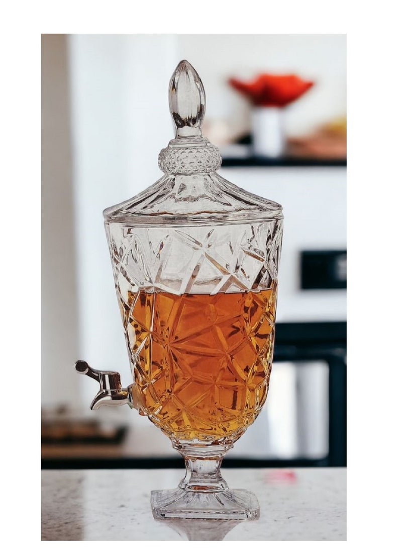 The White Shop 3L Crystal Glass Beverage Dispenser with Faucet - Elegant design for special occasions 