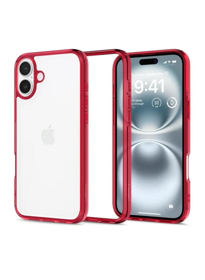 Spigen Ultra Hybrid iPhone 16 Case Cover (2024) - Red Crystal - Image 1