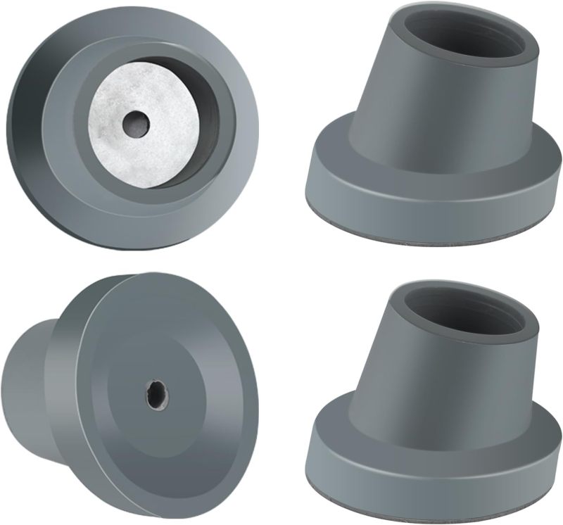 Replacement Feet for Shower Chair: Gray Non-Slip Rubber Suction Cup Feet - Bathroom Safety Accessory for Elderly Care Mobility Aid Parts - Image 1