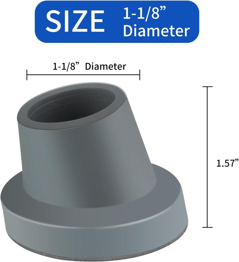 Replacement Feet for Shower Chair: Gray Non-Slip Rubber Suction Cup Feet - Bathroom Safety Accessory for Elderly Care Mobility Aid Parts - Image 3