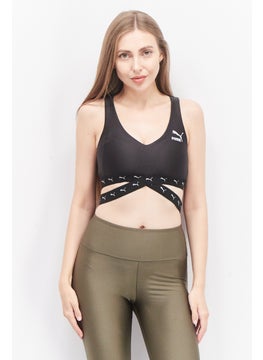 PUMA Women Sportswear Fit Sleeveless Textured Training Crop Top, Black  - Image 1