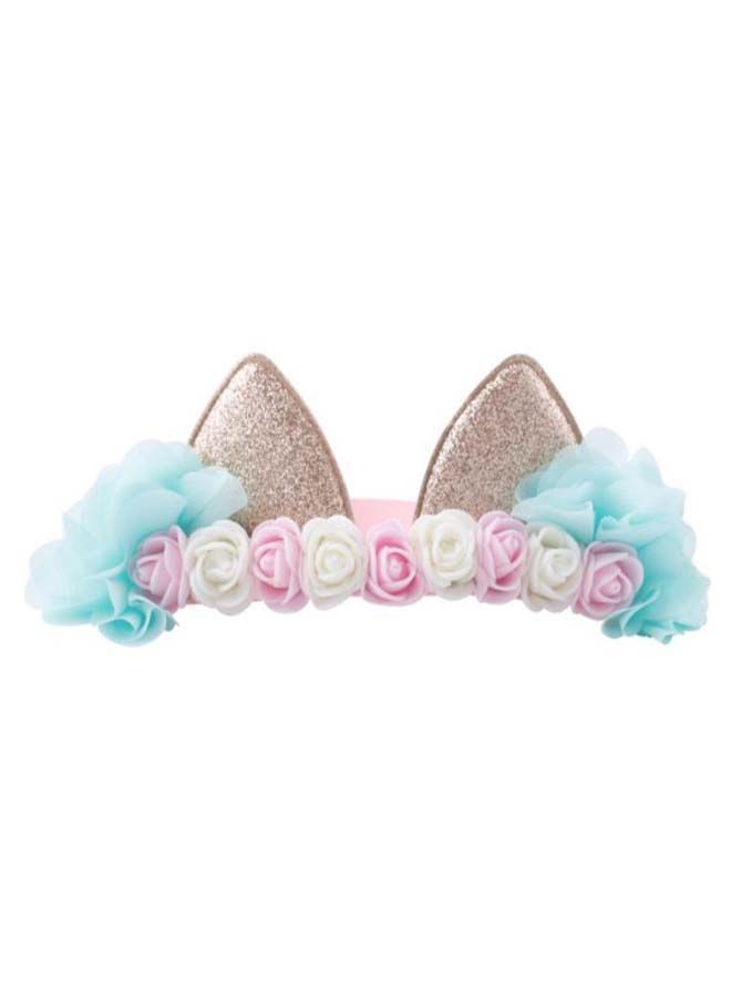 NIBEMINENT Rabbit Hoop Headdress Flower Pattern Headband Multicolour 5.5 x 20centimeter