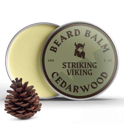 Striking Viking Striking Viking Beard Balm for Men  Light Hold Cedar 2 Oz  Leavein Beard Conditioner with Shea Butter Tea Tree Argan  Jojoba Oils  Smooth Shape Moisturize  Soften Coarse Dry Facial Hair