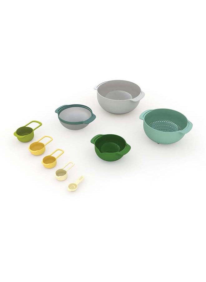 Joseph Joseph - Joseph Joseph Nest 9 Plus 9 Piece Compact Food Preparation Set With Mixing Bowls Measuring Cups Sieve And Colander - Image 1