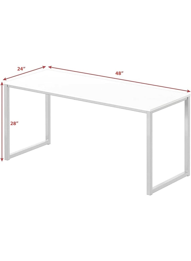 Wonder Store 48-Inch Computer Desk with Steel Frame, Modern Writing Desk for Home Office, Study & Workstation, Powder-Coated Finish with Cable Management - Image 2