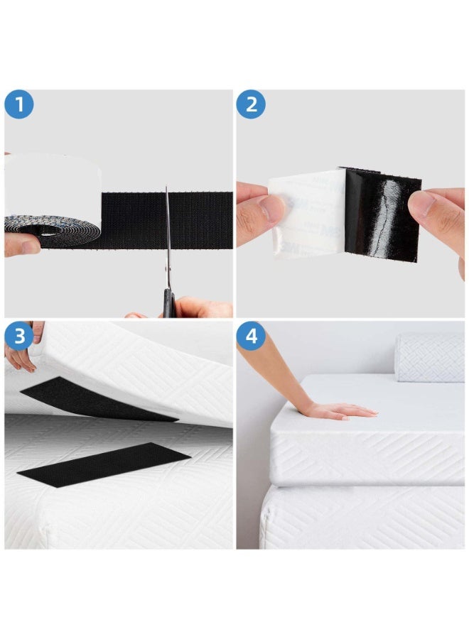 أوشيما 2PCS فيلكرو الشريط 3m × 25mm ، ثقيلة الوظائف الذاتية اللاصقة التشابك الشريط نايلون قوي تركيب الشريط ، خطاف اللاصق الذاتي وشرائط حلقة التشابك نايلون نسيج المثبت للحرف DIY المنزل المنظمة - Image 4