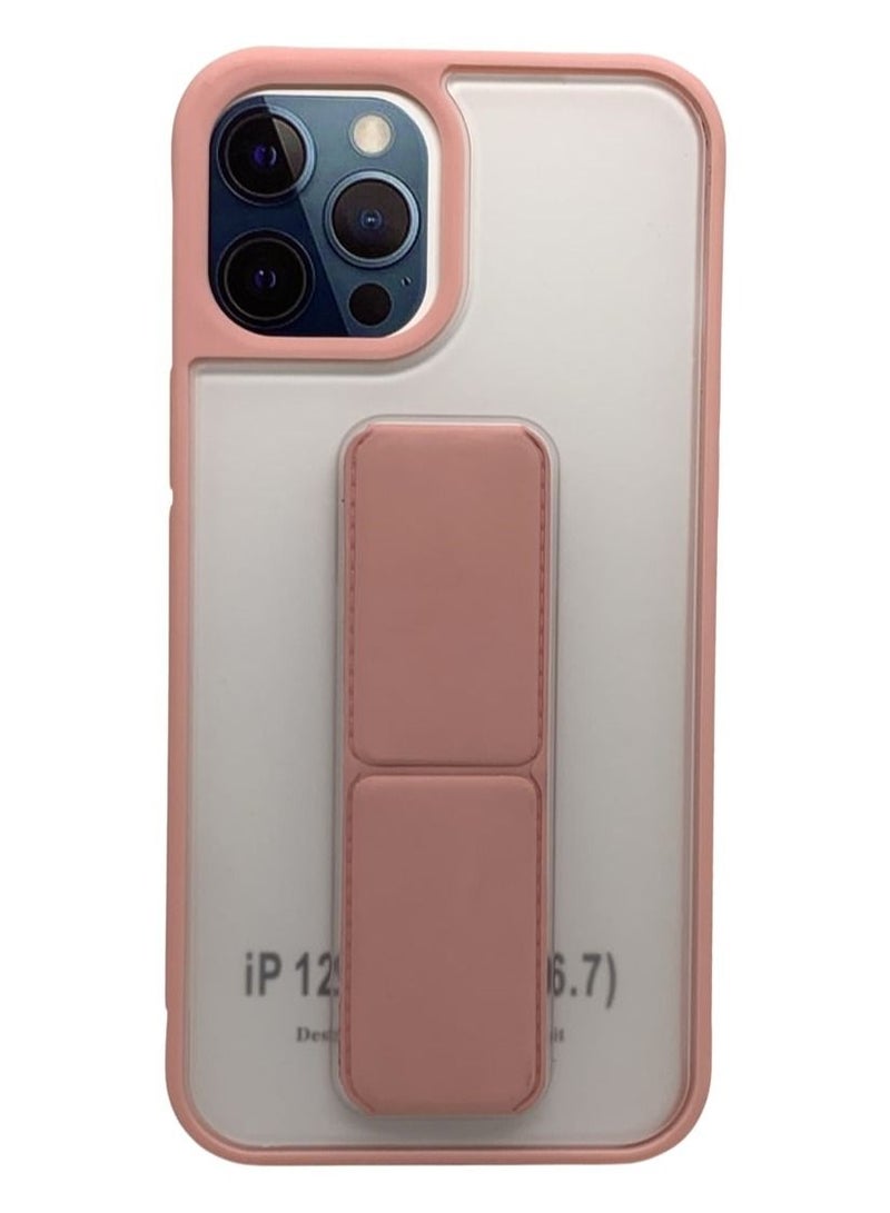 Protective Case Cover With Magnet Holder Hand Grip For iPhone 12 Promax White/Pink - Image 2