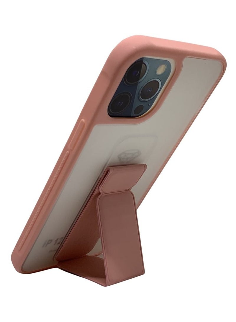 Protective Case Cover With Magnet Holder Hand Grip For iPhone 12 Promax White/Pink - Image 3