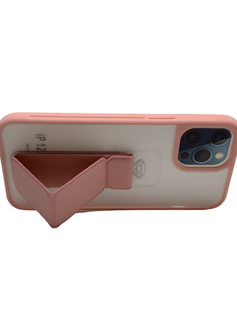 Protective Case Cover With Magnet Holder Hand Grip For iPhone 12 Promax White/Pink - Image 4