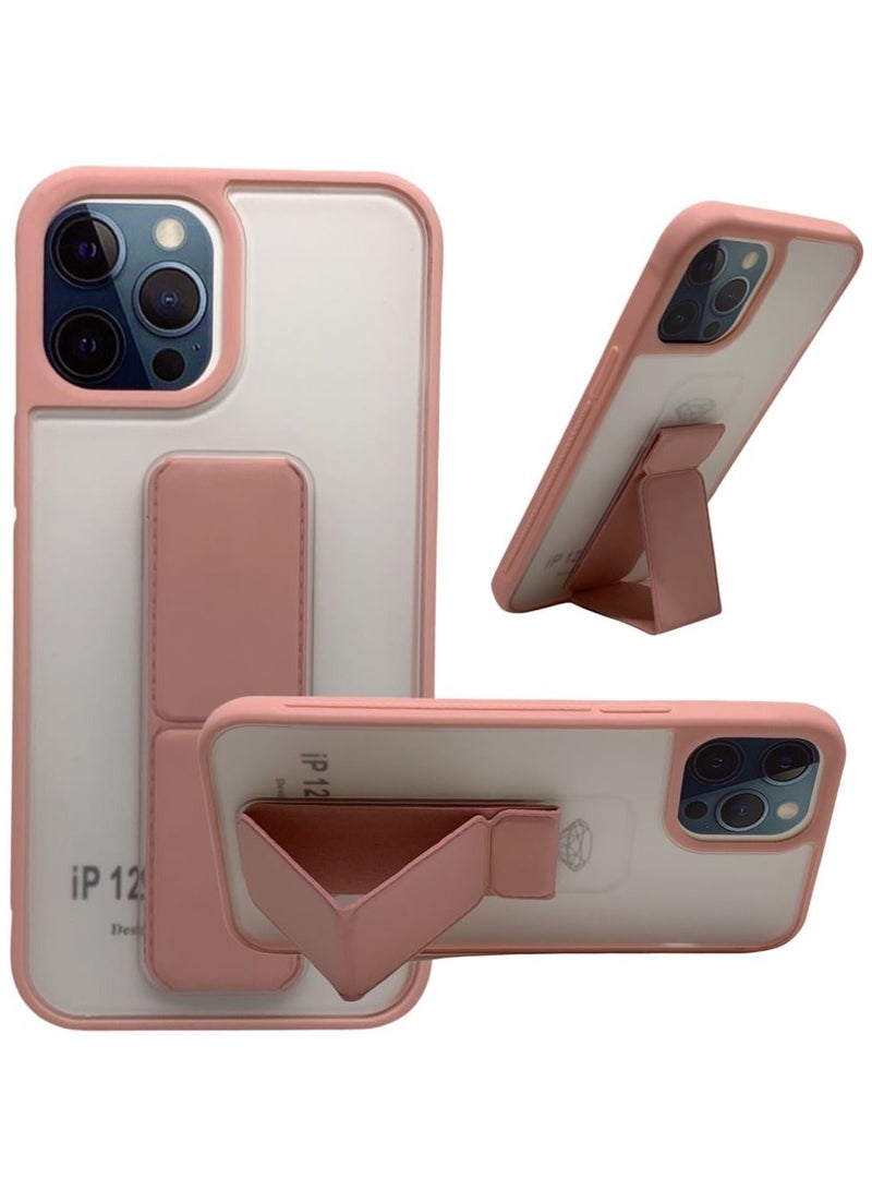 Protective Case Cover With Magnet Holder Hand Grip For iPhone 12 Promax White/Pink - Image 1