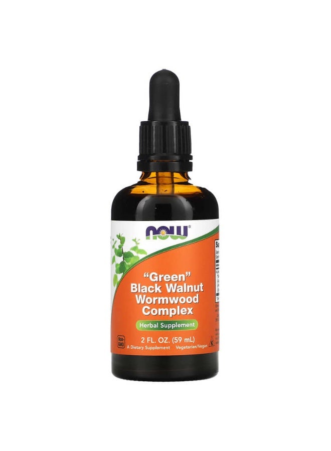Now Foods Fresh Green Black Walnut Wormwood Complex Herbal Supplement 2 fl oz - Image 3