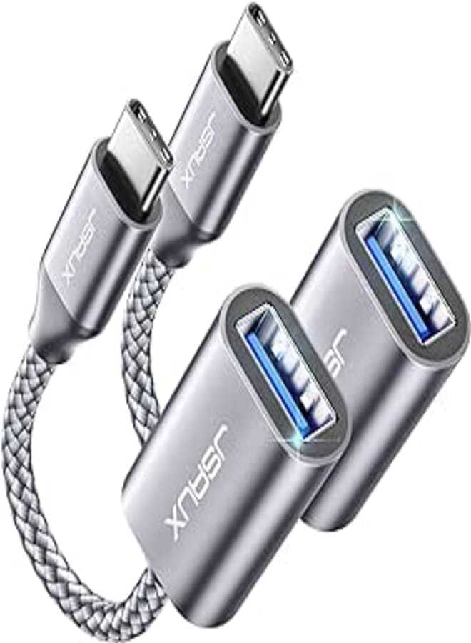 JSAUX® USB C to USB Adapter [2 Pack], USB Type C Male to USB 3.0 Female OTG Cable Thunderbolt3 to USB Adapter Compatible with MacBook Pro