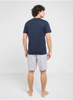 EMPORIO ARMANI Crew Neck T-Shirt & Logo Band Shorts  - Image 2
