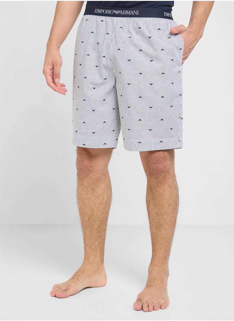 EMPORIO ARMANI Crew Neck T-Shirt & Logo Band Shorts  - Image 4