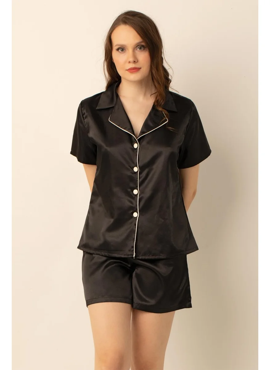 Miorre Women's Satin Pajama Set with Shorts