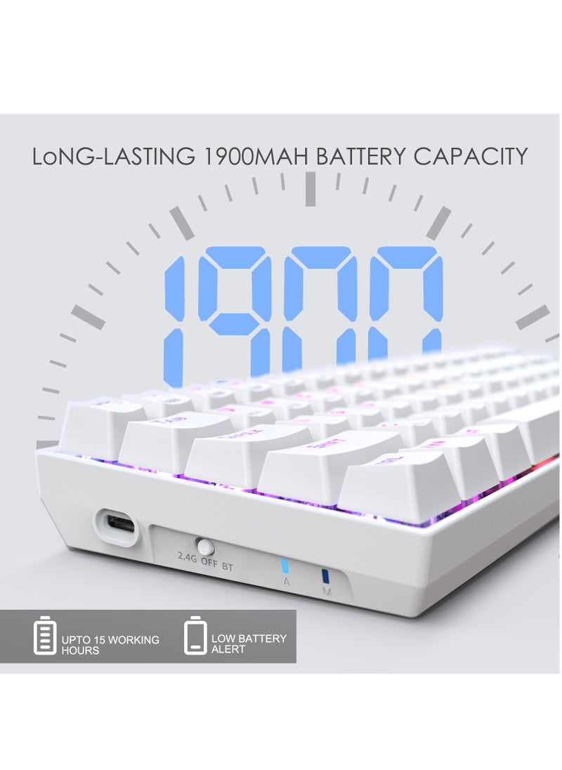 E-YOOSO - 68 Keys 3 Modes Wireless Gaming Keyboard with RGB Backlit,Bluetooth/2.4G/USB-C Blue Switch Programmable Mechanical Keyboard with 1900mAh Battery for Windows/Mac - Image 1