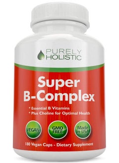Vitamin B Complex 8 Super B Complex Vitamins With Choline & Inositol Vitamins B1 B2 B3 B5 B6 B8 B9 & B12 B100 Complex 180 Vegan Capsules 6 Month Supply Made In The Usa