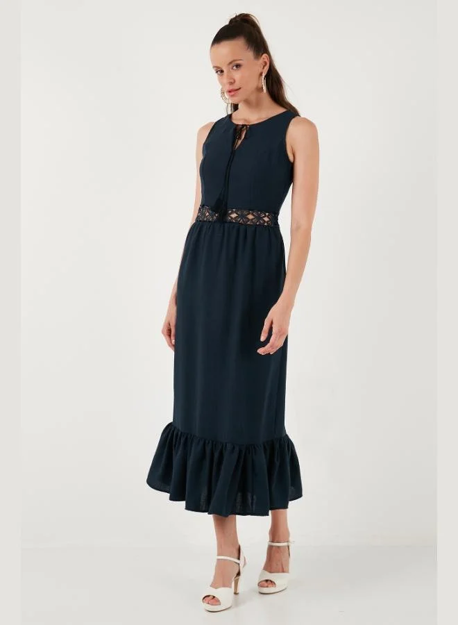 ليلا Lela Regular Fit Ruffled Sleeveless Midi Dress Women's Dress 611EL574