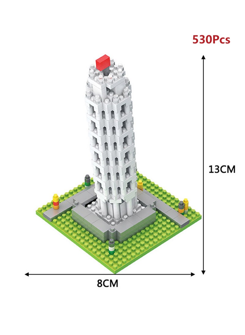 Children's Educational Assembly And Construction Toys Small Particle Assembly Building Blocks (Leaning Tower of Pisa 530Pcs)  - Image 2