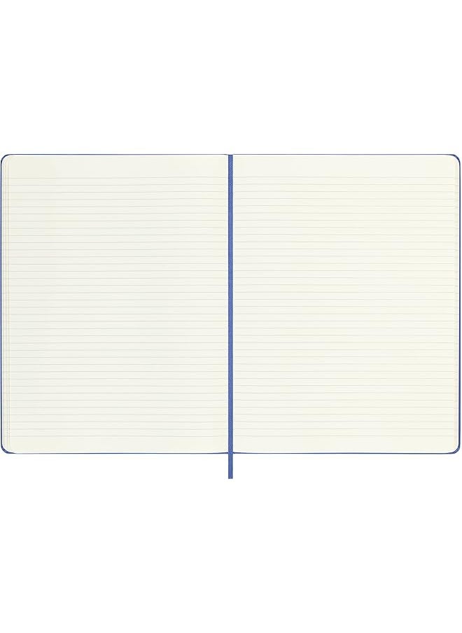 موليسكين دفتر ملاحظات كلاسيكي ذو غلاف صلب مقاس XL 7.5 بوصة × 9.5 بوصة، مسطر، لون أزرق هيدرانجيا، 192 صفحة  - Image 5