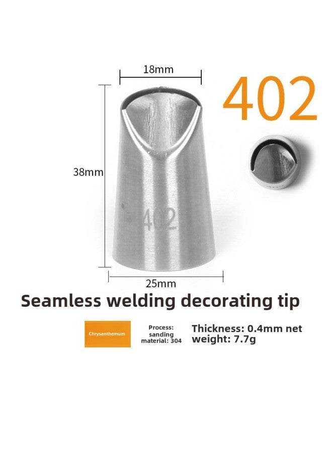 304 Stainless Steel Pastry Nozzle 6-tooth Belt Number Seamless Welding Cream Nozzle Large Cake Decorating Tool-Specifications:402  - Image 1