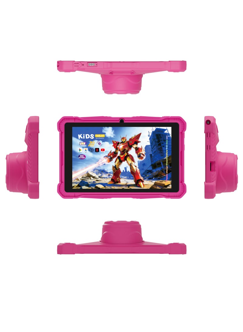 ATOUCH 7-inch Incell Screen Kids Smart Early Education Android Wi-Fi Tablet WE26 8GB RAM 256GB ROM Speaker with Stand And 6.5 inch Writing LCD - Pink - Image 2