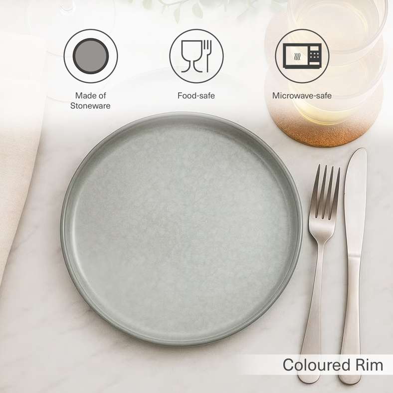 طبق جانبي من الحجر الرملي رمادي - 21 سم