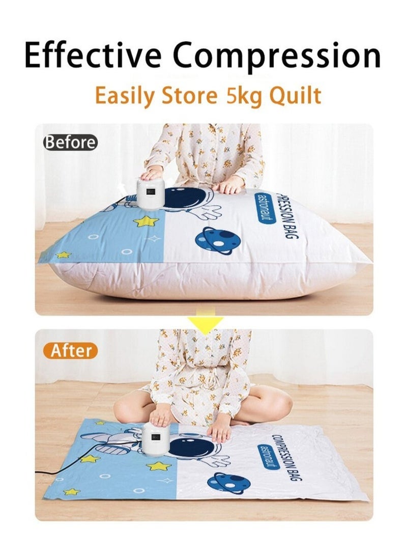 XiuWoo Combo Vacuum Storage Bag with Electric Pump, 8 Pack(2Jumbo + 2 Large + 2Medium + 2 Small) of Reusable Compression Bags, Double Zip Seal Special-Grip Clip,Travel Vacuum Sealer Bags, Rapid Vacuum for Clothes, Mattress, Blanket, Pillows Compression and Travelling  - Image 2