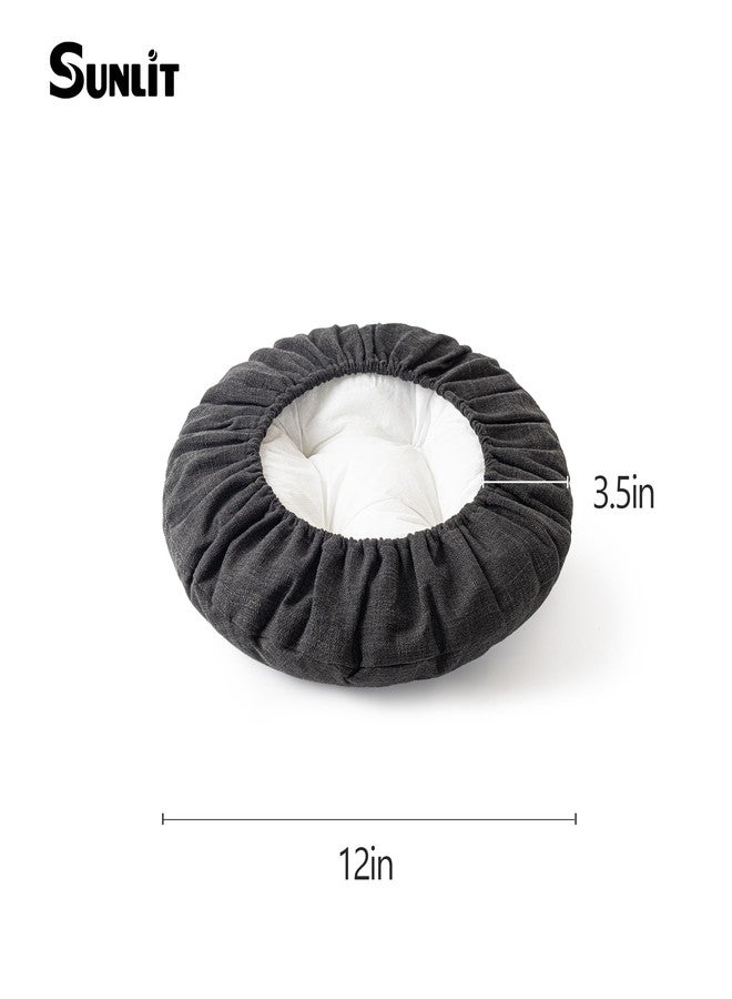 Sunlit Bar Stool Covers - Set of 2 Round Bar Stool Seat Covers, Soft and Cushioned Bar Chair Covers, Easy to Install and Wash, Cover Only, 12 Inch Diameter, Black - Image 5